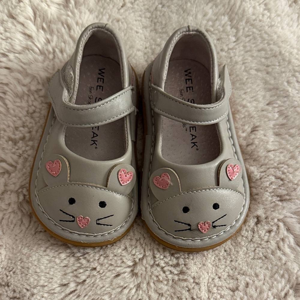 Wee Squeak Gray Mouse Toddler Shoes